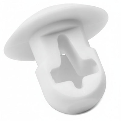 HellermannTyton PBM10M4 Push-Button Cable Tie Mount, .25" Hole Dia, .12" Max Panel, .2" Max Tie Width, PA66, White, 1000/pkg