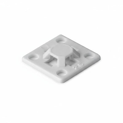 HellermannTyton MB2.5A10M4 Adhesive Cable Tie Mount, .63"x.63", .10" Max Tie, White, 1000/pkg