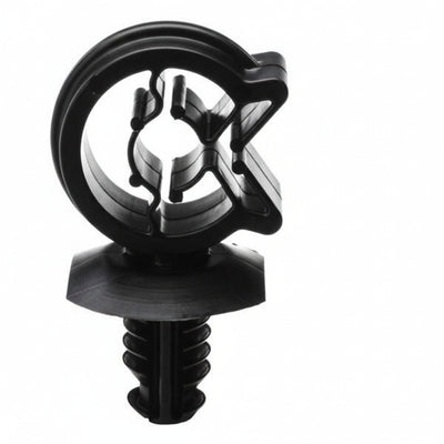 HellermannTyton 151-00927 Fir Tree C-Clip, .24"–.30" Bundle Dia, .03"–.25" Panel, .26" Mnt Hole, PA66HIRHSUV, Black, 100/pkg