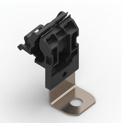 HellermannTyton 151-01435 Ratchet P-Clamp, .24"–.54" Bundle Dia, 90° Short, .41" Hole Dia, PA66HIRHSUV/ST/ZN, Black, 300/ctn