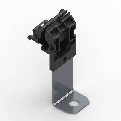 HellermannTyton 151-01438 Ratchet P-Clamp, .24"–.54" Bundle Dia, 90° Long, .41" Hole Dia, PA66HIRHSUV/ST/ZN, Black, 200/ctn