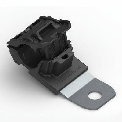 HellermannTyton 151-01449 Ratchet P-Clamp, .52"–.77" Bundle Dia, 15° Short, .41" Hole Dia, PA66HIRHSUV/ST/ZN, Black, 280/ctn