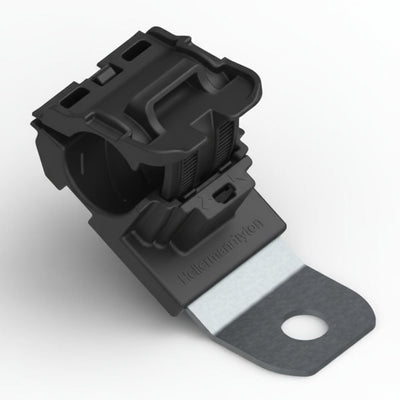 HellermannTyton 151-01451 Ratchet P-Clamp, .52"–.77" Bundle Dia, 30° Short, .33" Hole Dia, PA66HIRHSUV/ST/ZN, Black, 280/ctn
