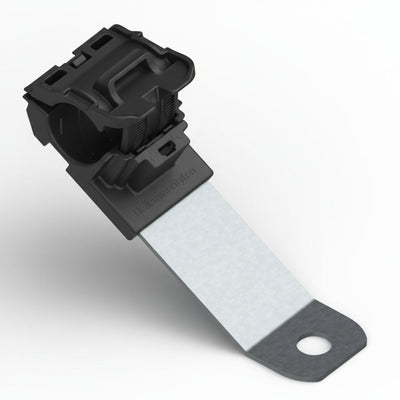 HellermannTyton 151-01454 Ratchet P-Clamp, .52"–.77" Bundle Dia, 30° Long, .33" Hole Dia, PA66HIRHSUV/ST/ZN, Black, 200/ctn
