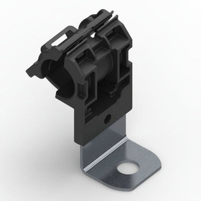 HellermannTyton 151-01457 Ratchet P-Clamp, .52"–.77" Bundle Dia, 90° Short, .33" Hole Dia, PA66HIRHSUV/ST/ZN, Black, 280/ctn