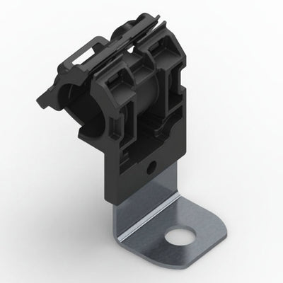 HellermannTyton 151-01458 Ratchet P-Clamp, .52"–.77" Bundle Dia, 90° Short, .41" Hole Dia, PA66HIRHSUV/ST/ZN, Black, 280/ctn