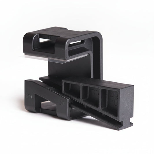 HellermannTyton 151-01566 Wedge Clip, 0.16"–0.35" Panel Thickness, PA66HSGF, Black, 200/bag