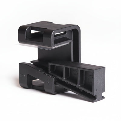 HellermannTyton 151-01566 Wedge Clip, 0.16"–0.35" Panel Thickness, PA66HSGF, Black, 200/bag