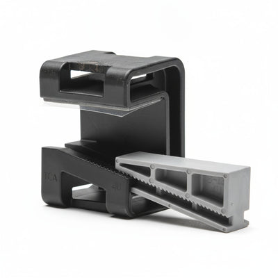 HellermannTyton 151-01567 Wedge Clip, 0.31"–0.51" Panel Thickness, PA66HSGF30, Black/Gray, 200/bag