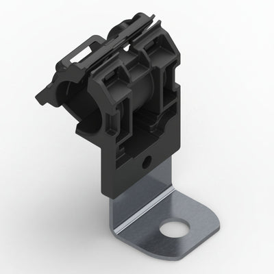 HellermannTyton 151-01651 Ratchet P-Clamp, .52"–.77" Bundle Dia, 90° Short, .26" Hole Dia, PA66HIRHSUV/ST/ZN, Black, 280/ctn