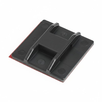 HellermannTyton 151-01857 Wide Strap Adhesive Mount, .50" Max Tie Width, 1.49" Long/Width, PA66HIRHSUV, Black, 100/pkg
