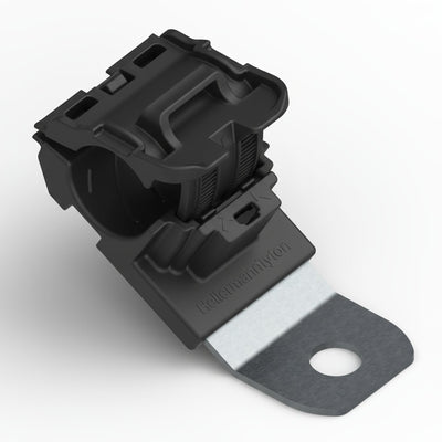 HellermannTyton 151-01960 Ratchet P-Clamp, .52"–.77" Bundle Dia, 30° Short, .33" Hole Dia, PA66HIRHSUV/SS304, Black, 280/ctn