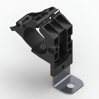 HellermannTyton 151-02002 Ratchet P-Clamp, .76"–1.42" Bundle Dia, 90° Short, .41" Hole Dia, PA66HIRHSUV/SS304, Black, 160/ctn
