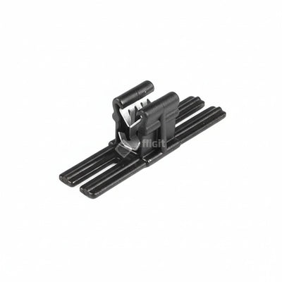 HellermannTyton 151-03404 Edge Clip and Tape Clip, Panel Thickness 0.04" - 0.12", 1.6" Long, PA66HIRHS, Black, 500/pkg
