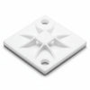 HellermannTyton 151-10905 Q Tie Mount with Adhesive, 1.2"x1.2"x0.21", 4-way, for Q18-Q50 Ties, PA66, White, 100/bag