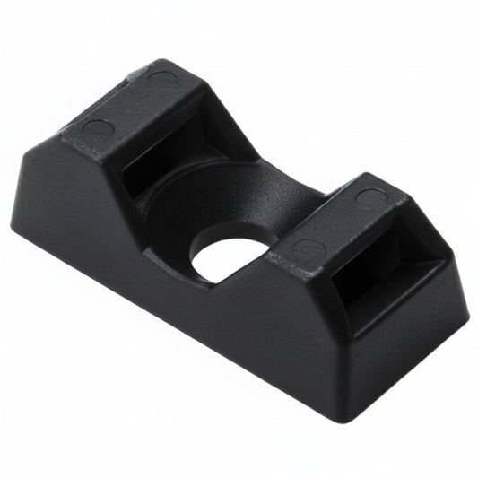 HellermannTyton 151-10930 Q Tie Mount, M4 Screw, 0.83" x 0.38" x 0.26", For Q18–Q50 ties, PA66, Black, 100/bag