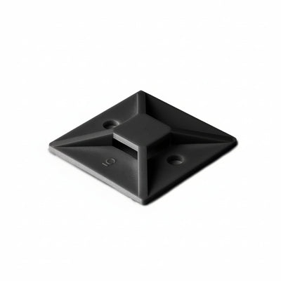 HellermannTyton MB5A0A2F4 Adhesive Cable Tie Mount, 1.49"x1.49", .35" Max Tie, Black, 250/pkg