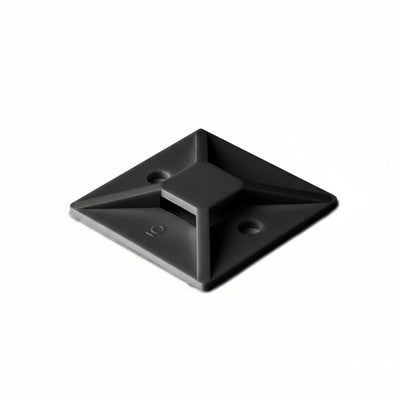 HellermannTyton MB5A0F4 Adhesive Cable Tie Mount, 1.49" x 1.49", .35" Max Tie Width, Black, 250/pkg