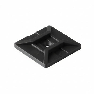 HellermannTyton MB4SHA0H4 Adhesive Cable Tie Mount, 1.12"x1.12", .18" Max Tie Width, .15" Hole, Black, 500/pkg
