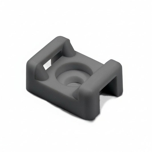 HellermannTyton CTM10M4 Cable Tie Anchor Mount, .58" x .37", .19" Hole Dia, .2" Max Tie Width, PA66, Black, 1000/pkg