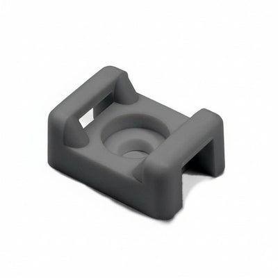 HellermannTyton CTM10M4 Cable Tie Anchor Mount, .58" x .37", .19" Hole Dia, .2" Max Tie Width, PA66, Black, 1000/pkg