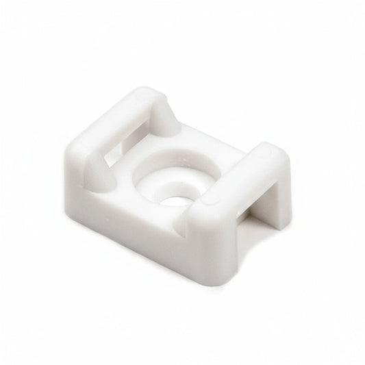 HellermannTyton CTM110C2 Cable Tie Anchor Mount, .58" x .37", .19" Hole Dia, .2" Max Tie Width, PA66, White, 100/pkg
