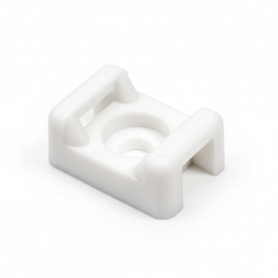 HellermannTyton CTM110M4 Cable Tie Anchor Mount, .58" x .37", .19" Hole Dia, .2" Max Tie Width, PA66, White, 1000/pkg