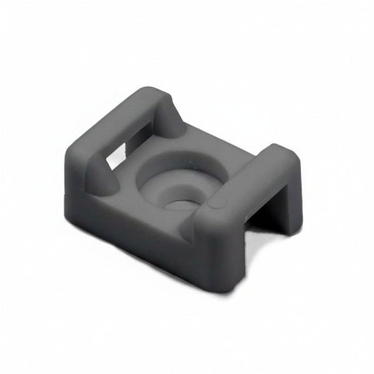 HellermannTyton CTM40C2 Cable Tie Anchor Mount, .86" x .62", .25" Hole Dia, .31" Max Tie Width, PA66, Black, 100/pkg