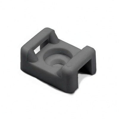 HellermannTyton CTM40C2 Cable Tie Anchor Mount, .86" x .62", .25" Hole Dia, .31" Max Tie Width, PA66, Black, 100/pkg