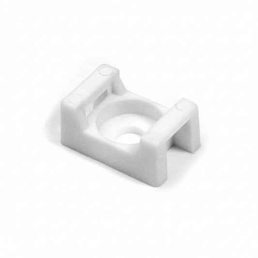 HellermannTyton CTM410C2 Cable Tie Anchor Mount, .86" x .62", .25" Hole Dia, .31" Max Tie Width, PA66, White, 100/pkg