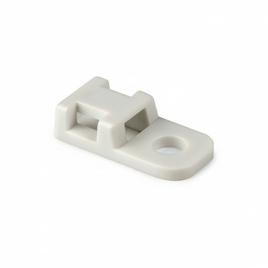 HellermannTyton CTAM110M4 Cable Tie Anchor Mount, .17" Hole Dia, .20" Max Tie Width, PA66, White, 1000/pkg