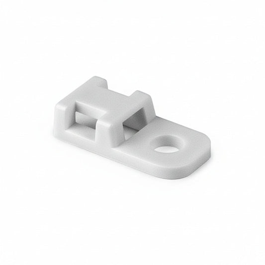 HellermannTyton CTAM110C2 Cable Tie Anchor Mount, .17" Hole Dia, .20" Max Tie Width, PA66, White, 100/pkg