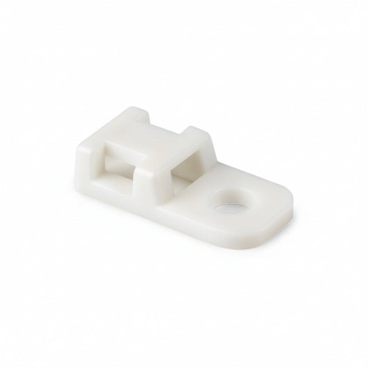 HellermannTyton CTAM210C2 Cable Tie Anchor Mount, .20" Hole Dia, .20" Max Tie Width, PA66, White, 100/pkg