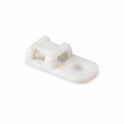 HellermannTyton CTAM210C2 Cable Tie Anchor Mount, .20" Hole Dia, .20" Max Tie Width, PA66, White, 100/pkg