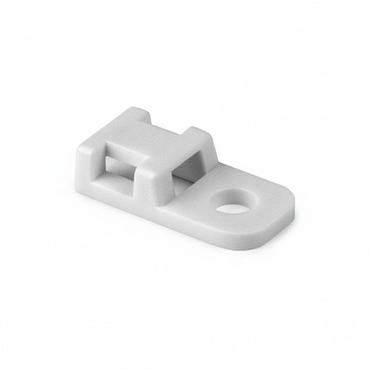 HellermannTyton CTAM210M4 Cable Tie Anchor Mount, .20" Hole Dia, .20" Max Tie Width, PA66, White, 1000/pkg
