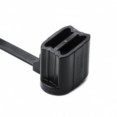 HellermannTyton 155-05400 1-Piece Cable Tie/Oval Stud Mount, Designed for 5.0 mm stud, 6.0" Long, PA66HS, Black, 500/pkg