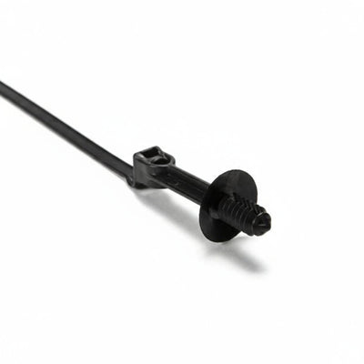 HellermannTyton 157-00195 Offset Fir Tree Cable Tie, 25 mm, FT6, 8" Tie, 50lb Tensile Strength, PA66HIRHS, Black, 500/pkg