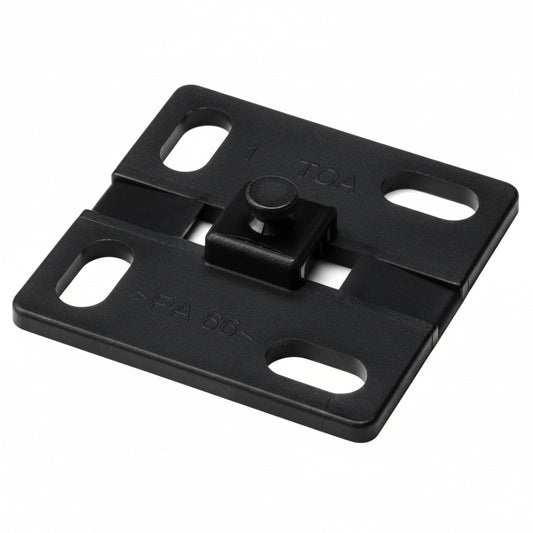 HellermannTyton 161-64014 Helawrap, Mounting Base without Adhesive, HWBASE, PA66HIRHS, Black, 50/pkg