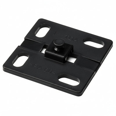HellermannTyton 161-64014 Helawrap, Mounting Base without Adhesive, HWBASE, PA66HIRHS, Black, 50/pkg