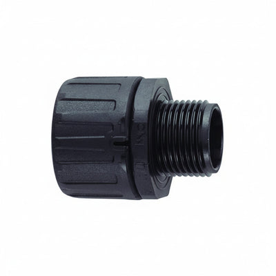 HellermannTyton 166-90103 HelaGuard Non-Metallic IP66 Fitting, Straight, NPT Thread, 0.38" Dia, PA66, Black, 10/pkg