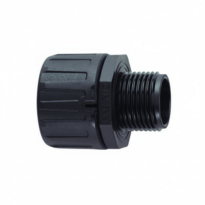 HellermannTyton 166-90105 HelaGuard Non-Metallic IP66 Fitting, Straight, NPT Thread, 0.75" Dia, PA66, Black, 10/pkg