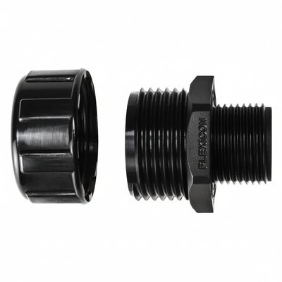 HelermannTyton 166-90134 HelaGuard Non-Metallic IP65 Fitting, Straight, NPT Thread, 0.50" Dia, PA66, Black, 10/pkg