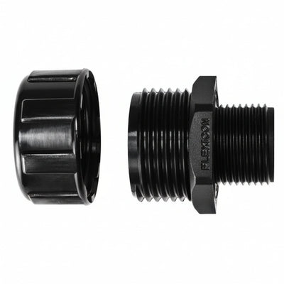 HellermannTyton 166-90135 HelaGuard Non-Metallic IP65 Fitting, Straight, NPT Thread, 0.75" Dia, PA66, Black, 10/pkg