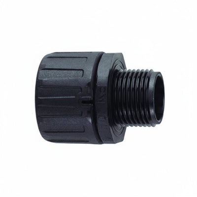 HellermannTyton 166-90308 HelaGuard Non-Metallic IP66 Fitting, Straight, 2" NPT Thread, 2" Dia., PA66, Black, 1/pkg