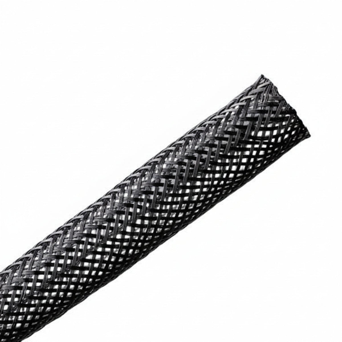 HellermannTyton 170-03001 Braided Sleeving, Expandable, .5" Dia, PET, Black, 100 ft/reel