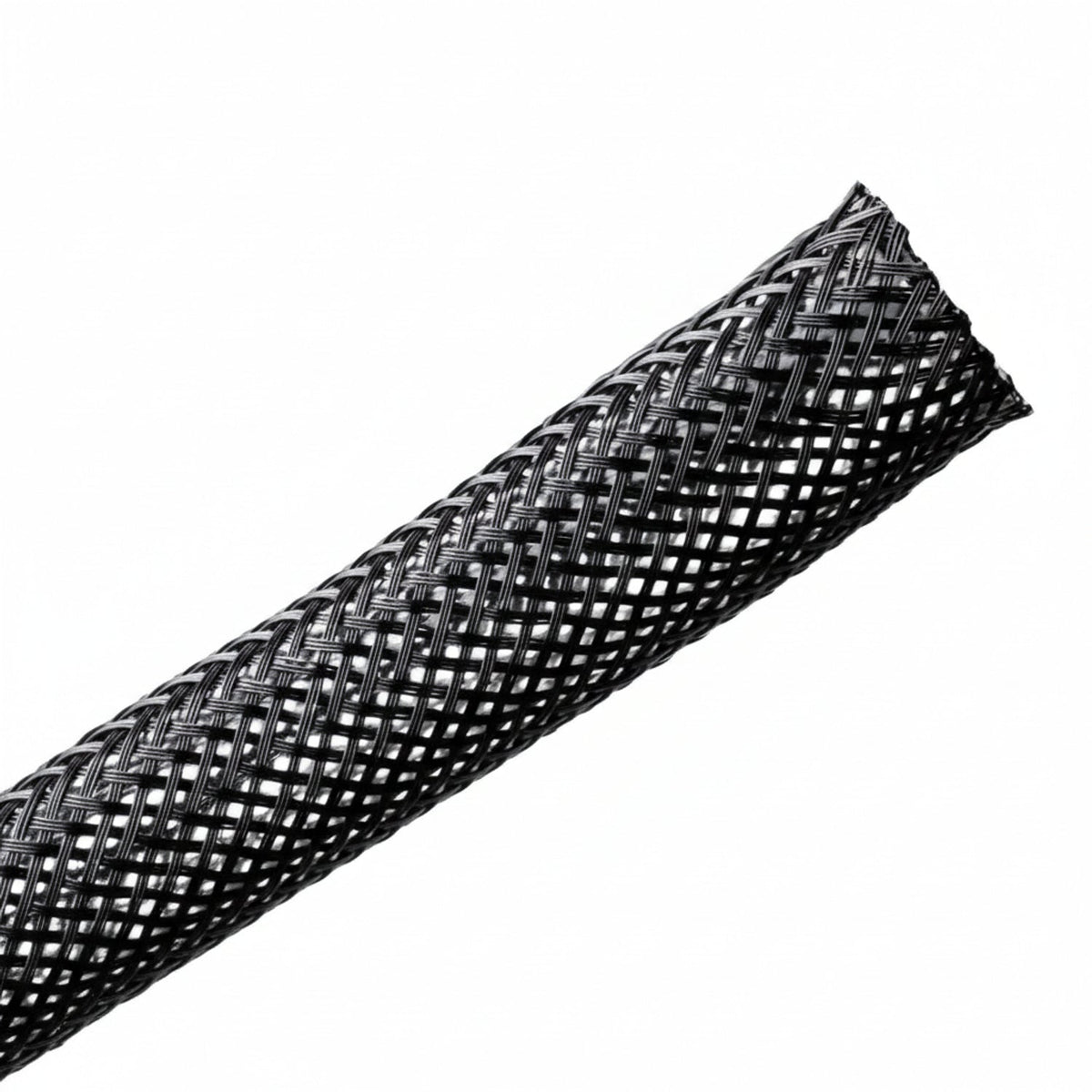 HellermannTyton 170-03042 Braided Sleeving, Expandable, .5" Dia, PET, Black, 500 ft/bulk reel