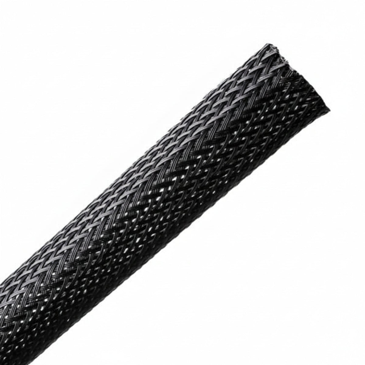 HellermannTyton 170-03003 Braided Sleeving, Expandable, 1" Dia, PET, Black, 65 ft/reel
