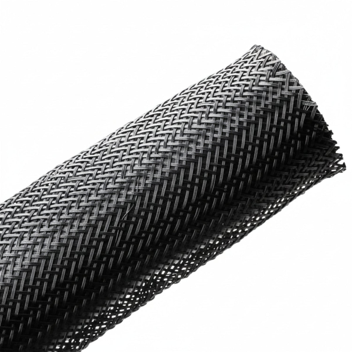 HellermannTyton 170-03004 Braided Sleeving, Expandable, 1.25" Dia, PET, Black, 50 ft/reel