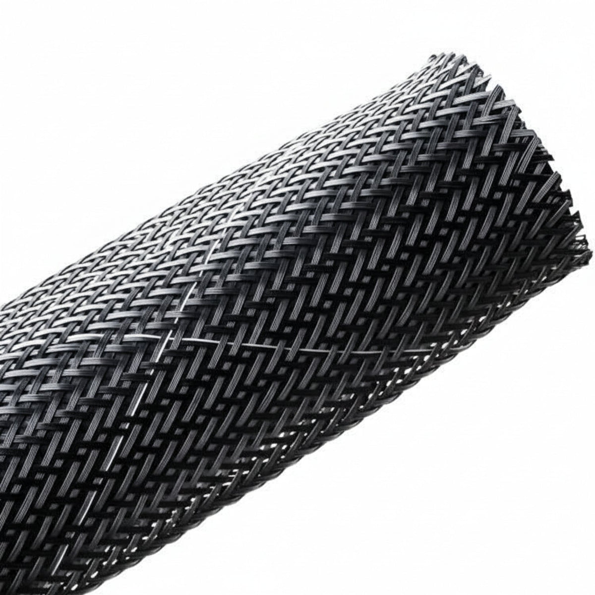 HellermannTyton 170-03011 Braided Sleeving, Expandable, Flame Retardant, 1.5" Dia, PET, Black, 40 ft/reel