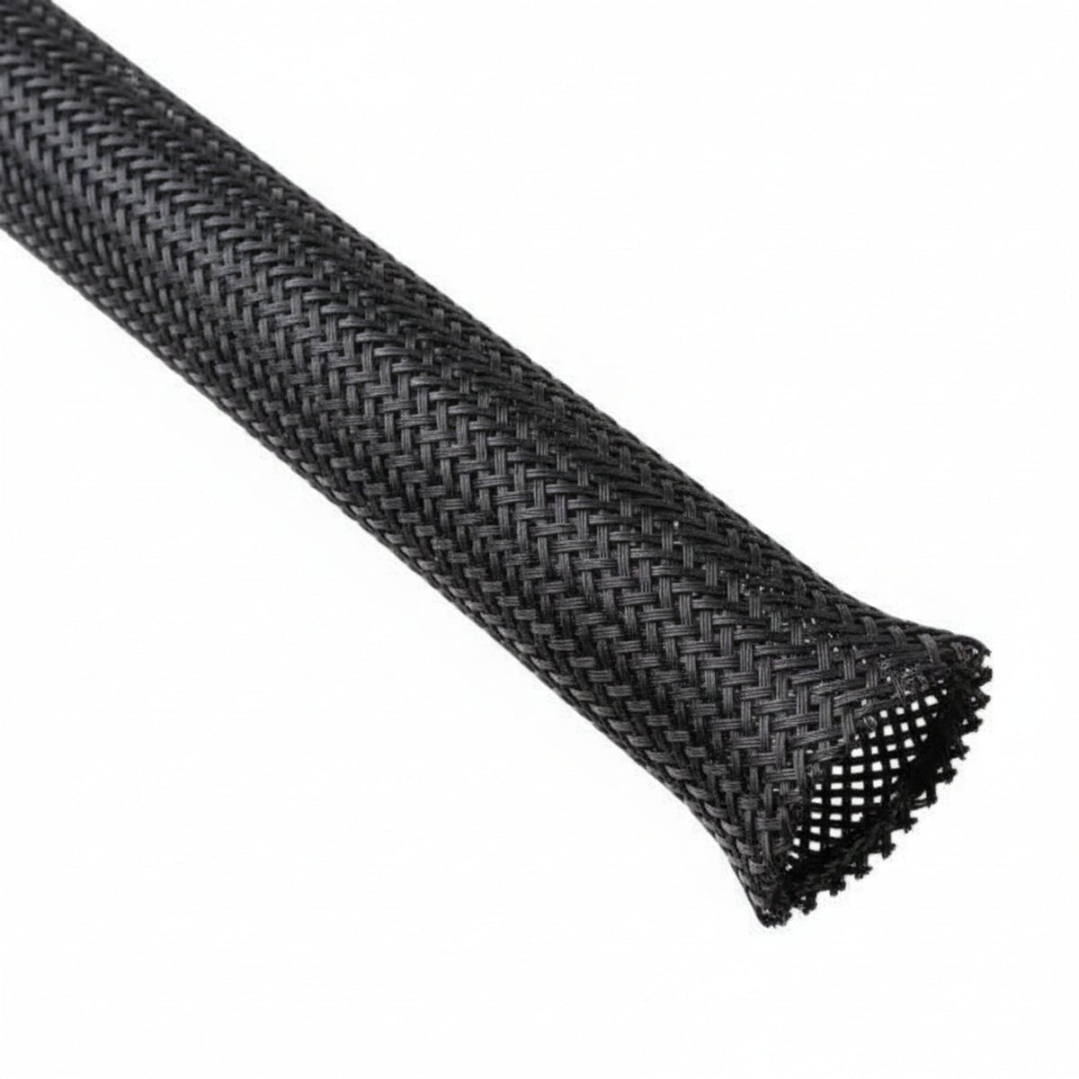 HellermannTyton 170-03012 Braided Sleeving, Expandable, Fray Resistant, .5" Dia, PET, Black, 100 ft/reel